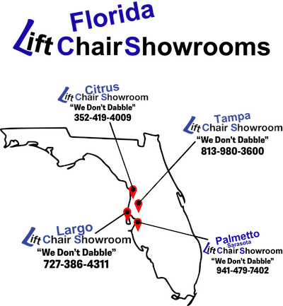 Citrus Lift Chair Showroom' locations in Tampa, Largo, Citrus, & Pamletto. Find a lift chair near you